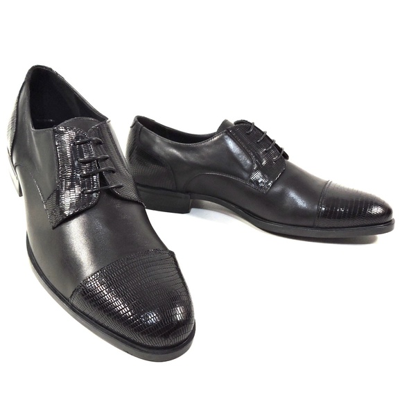 LUIGI TRAINI ?? MEN\'S BLACK SOFT LEATHER OXFORD SHOES main image 6